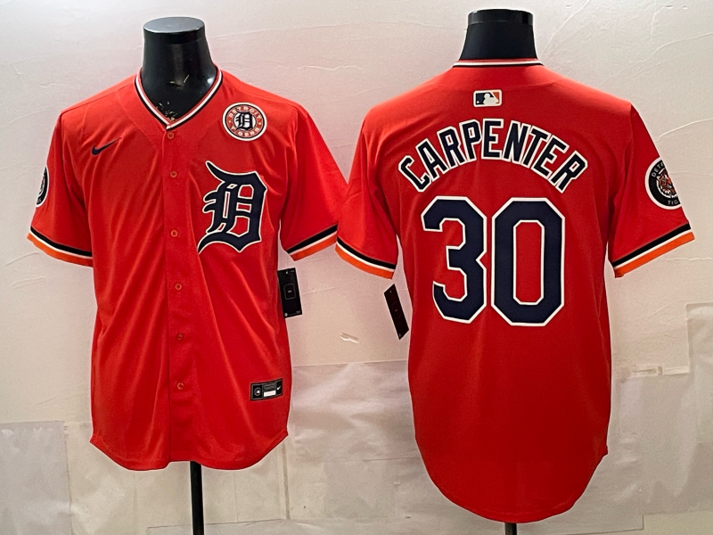 Men Detroit Tigers #30 Carpenter orange Game Nike MLB Jersey0321032->detroit tigers->MLB Jersey